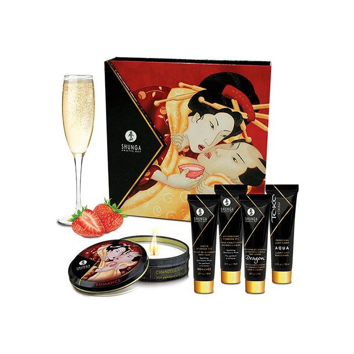 Kit Shunga Segredos de Geisha Morango e Champanhe
