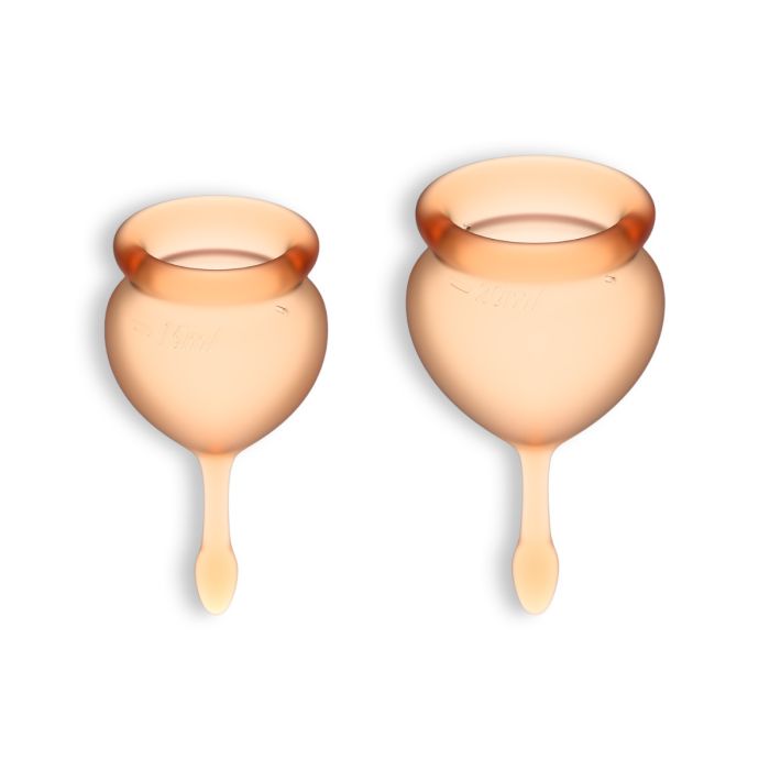 Conjunto de 2 Copos Menstruais Satisfyer Feel Good Laranja