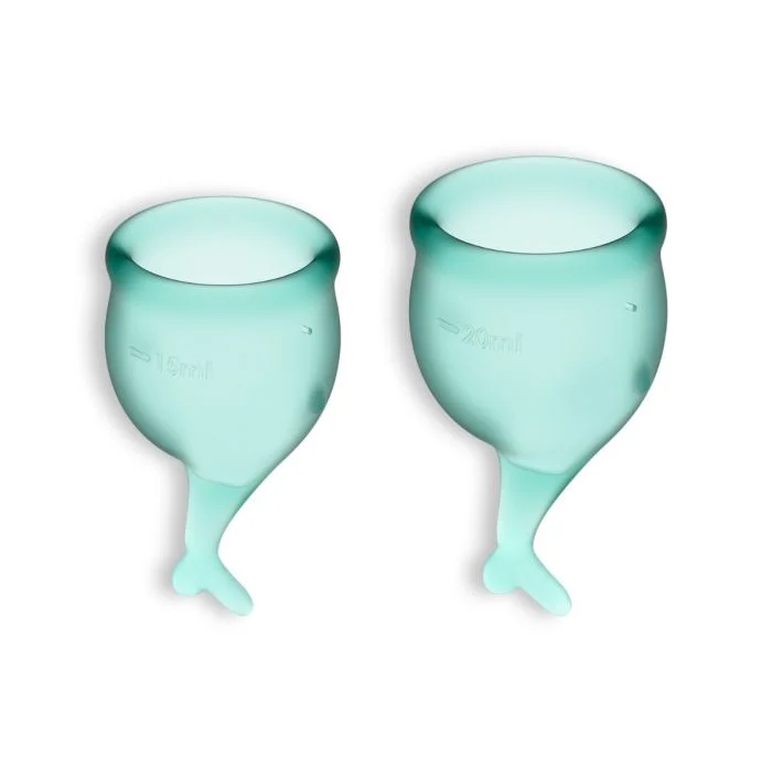 Conjunto de 2 Copos Menstruais Satisfyer Feel Secure Verde Securo