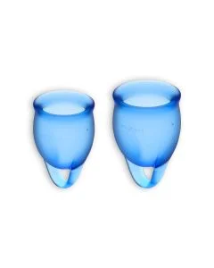 Conjunto de 2 Copos Menstruais Satisfyer Feel Confident Azul Escuro