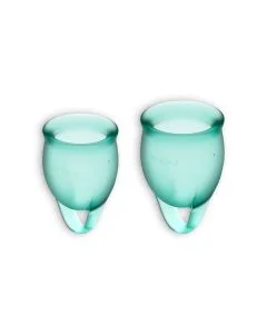 Conjunto de 2 Copos Menstruais Satisfyer Feel Confident Verde Escuro
